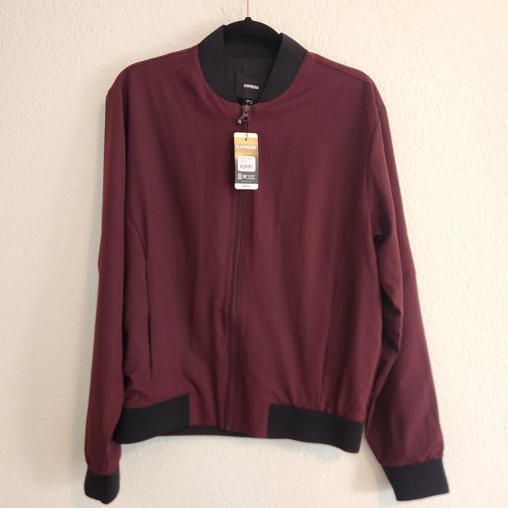 Express‎ Men's Size Small Bomber Jacket Maroon Brand New with Tags